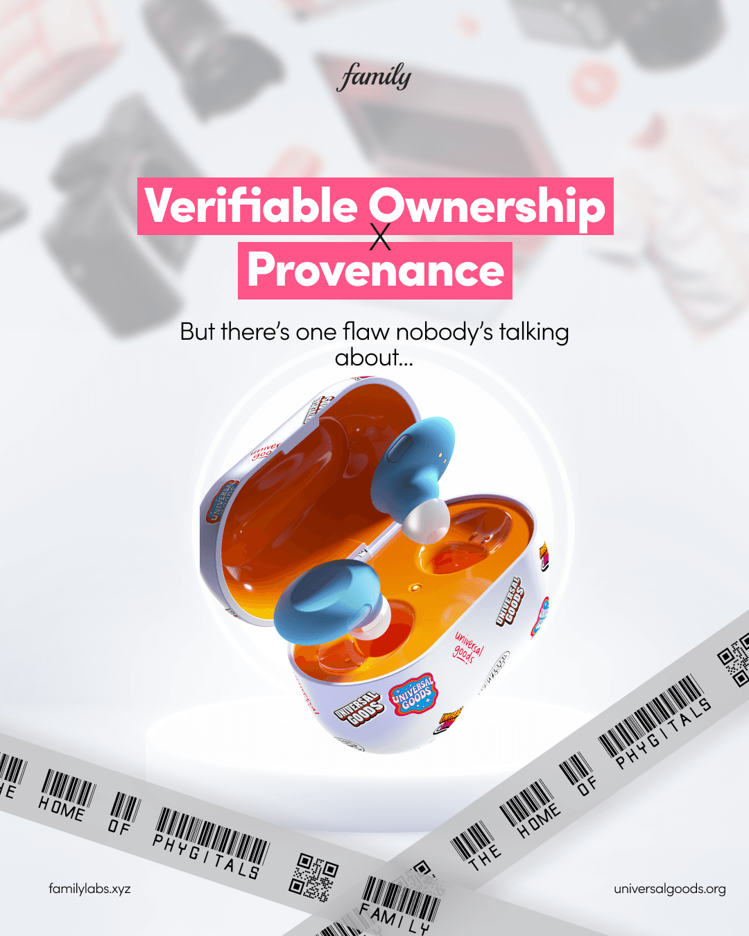 Verifiable Ownership and Provenance: a product suspended in a protective bubble on a light background, illustrating trust as a built-in security layer.